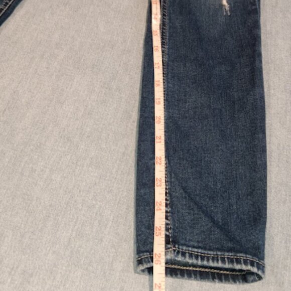 Silver Jeans Co. Women's 28 / 27 Elyse Mid Skinny Jeans Stretch Denim Distressed - Picture 9 of 12